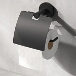 Держатель для туалетной бумаги с крышкой, черный X-Joy A85A341422, Черный