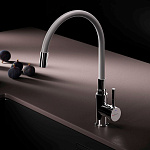 Смеситель для кухни с гибким изливом, серый/хром X-Joy S F85B07605, Хром; серый