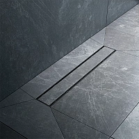 Трап для душа линейный, универсальный затвор Tile, 50 см PrimeFlow W02SC-U11-050-04BM, Черный