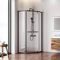 Душевое ограждение 90x90 см, пятиугольное, без поддона Gem W90G-405-9090-BT,