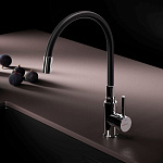 Смеситель для кухни с гибким изливом, черный/хром X-Joy S F85B07602, Хром; черный