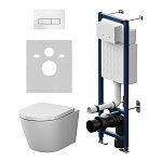 Инсталляция ErgoFit с подвесным унитазом Aquaspin и клавишей X-Joy IS110301.851900, Синий, белый