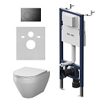 Инсталляция PrimeFit с подвесным унитазом Aquaspin и клавишей Spirit V2.0 IS90138.701900, Синий, белый, черный