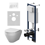 Инсталляция ErgoFit с подвесным унитазом Aquaspin и клавишей Spirit V2.0 IS110301.701900, Синий; белый