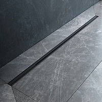 Трап для душа линейный, универсальный затвор Slim line, 100 см MasterFlow W01SC-S11-100-05BM, Черный